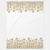 Coneflowers Bloemen Botanische Kunst Waterverf Gro Fleece Deken (Voorkant)