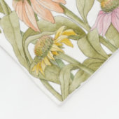 Coneflowers Bloemen Botanische Kunst Waterverf Gro Fleece Deken (Hoek)