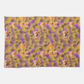 Coneflowers en bijen Paarse achtergrond Theedoek (Horizontaal)