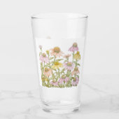 Coneflowers Floral Botanical Art Waterverf Glas (Achterkant)