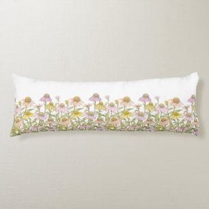 Coneflowers Floral Botanical Art Waterverf Lichaamskussen