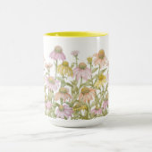 Coneflowers Floral Botanical Art Waterverf Mok (Midden)