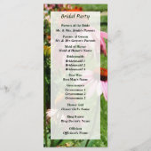 Coneflowers in het Garden Wedding Programme Programmakaart (Achterkant)