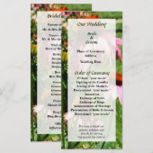 Coneflowers in het Garden Wedding Programme Programmakaart (Voorkant / Achterkant)