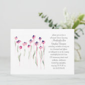 Coneflowers repetitie diner Waterverf uitnodiging (Staand voorkant)