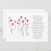 Coneflowers repetitie diner Waterverf uitnodiging (Voorkant / Achterkant)