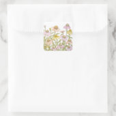 Coneflowers Waterverf Botanische Kunstvierkant Sti Vierkante Sticker (Tas)