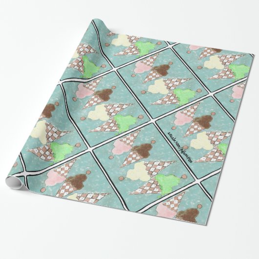 Conehead Heaven Ice Cream wrappapier! Cadeaupapier (Uitgerold)