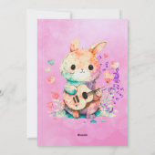 Conejito Guitarrista saludo san valentin Feestdagenkaart (Achterkant)