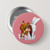 Conejito Y Tigre, Chibi Ronde Button 7,6 Cm (Voorkant /achterkant)