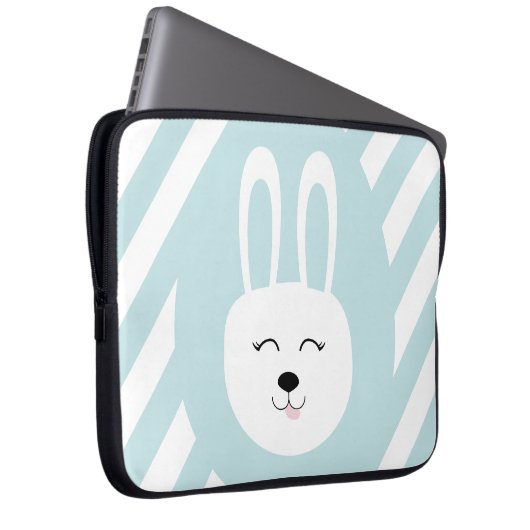 Conejo feliz laptop sleeve (Voorkant Rechts)