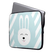 Conejo feliz laptop sleeve (Voorkant Links)