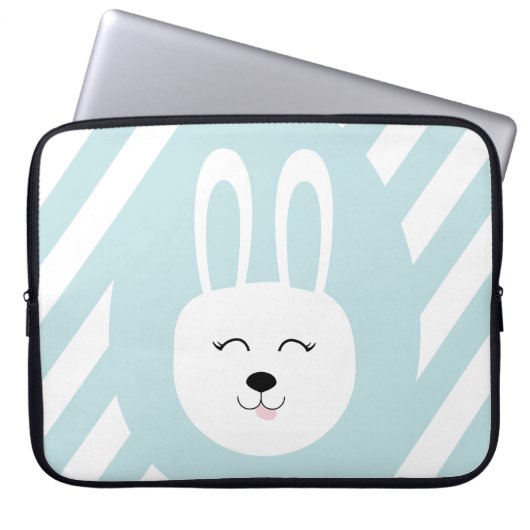 Conejo feliz laptop sleeve (Voorkant)