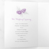 Cones paarse grijze herfstbruiloft drieluik programma (Binnenzijde eerst)