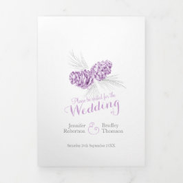 Cones paarse grijze herfstbruiloft drieluik programma