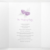 Cones paarse grijze herfstbruiloft drieluik programma (Binnenkant midden)