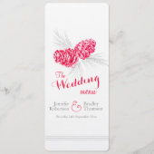 Cones red grijs winterbruiloft menu (Voorkant)