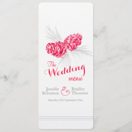 Cones red grijs winterbruiloft menu