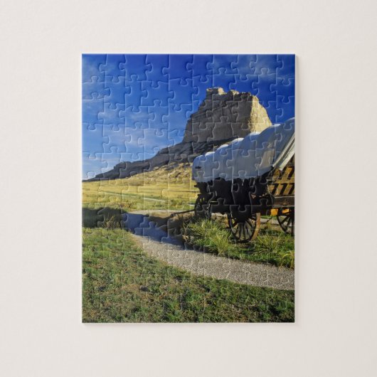 Conestoga-wagen bij Scottsbluff National Legpuzzel (Verticaal)