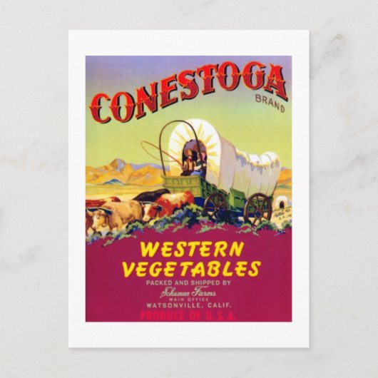 Conestoga Westerne groenten Briefkaart (Voorkant)