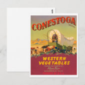 Conestoga Westerne groenten  Krat Label Briefkaart (Voorkant / Achterkant)