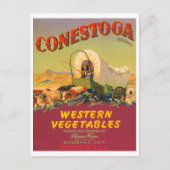 Conestoga Westerne groenten  Krat Label Briefkaart (Voorkant)