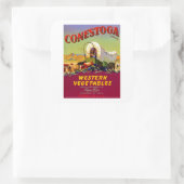 Conestoga Westerne groenten Vierkante Sticker (Tas)
