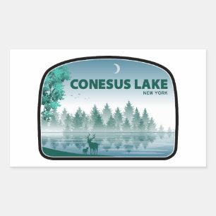 Conesus Lake New York Herten Rechthoekige Sticker