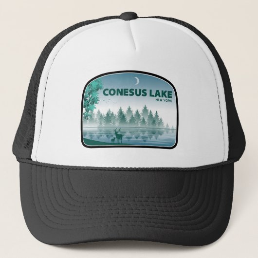 Conesus Lake New York Herten Trucker Pet (Voorkant)