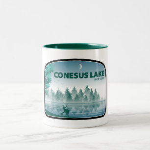 Conesus Lake New York Herten Tweekleurige Koffiemok