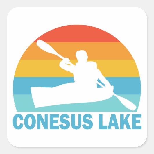 Conesus Lake New York Kayak Vierkante Sticker (Voorkant)