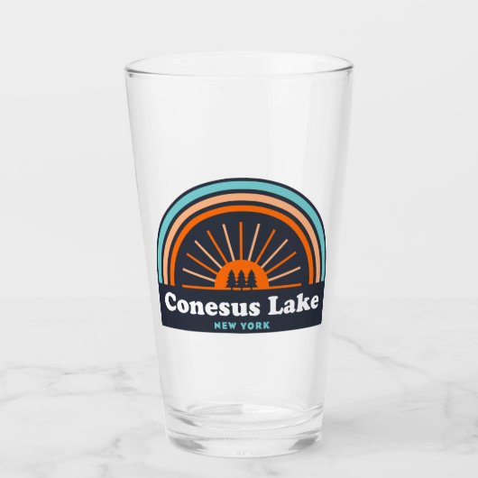 Conesus Lake New York Rainbow Glas (Voorkant)