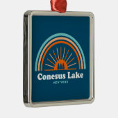 Conesus Lake New York Rainbow Metalen Ornament (Rechts)