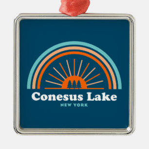 Conesus Lake New York Rainbow Metalen Ornament