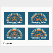Conesus Lake New York Rainbow Rechthoekige Sticker (Vel)