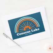 Conesus Lake New York Rainbow Rechthoekige Sticker (Envelop)