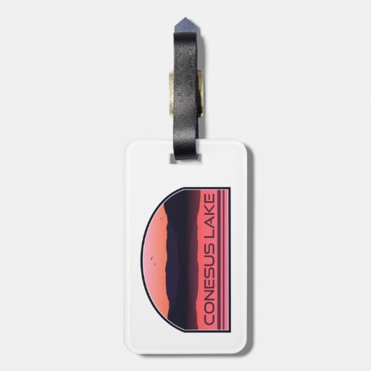Conesus Lake New York Red Sunrise Bagagelabel (Achterkant verticaal)
