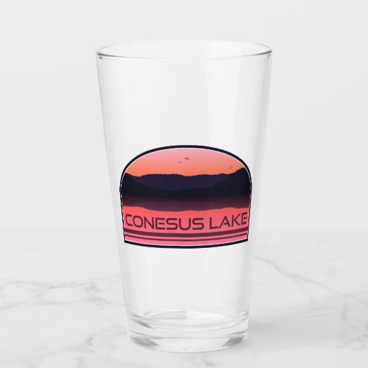 Conesus Lake New York Red Sunrise Glas (Voorkant)