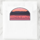 Conesus Lake New York Red Sunrise Rechthoekige Sticker (Tas)
