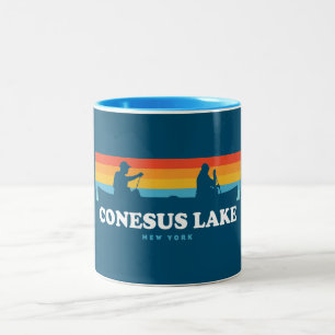 Conesus Lake New York Tweekleurige Koffiemok