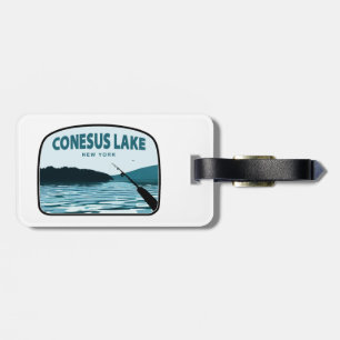 Conesus Lake New York Vissen met hengel Bagagelabel