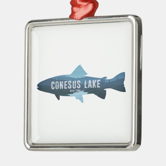 Conesus Lake New Yorkse vis Metalen Ornament (Links)