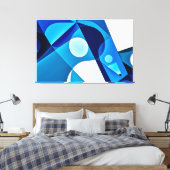 Conexiones Curvas - Arte Abstracto Geométrico  Canvas Afdruk (Insitu (Slaapkamer))