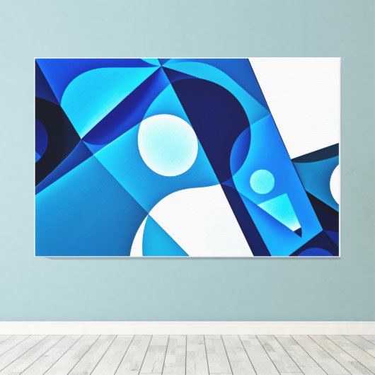 Conexiones Curvas - Arte Abstracto Geométrico  Canvas Afdruk (Insitu (Houten vloer))