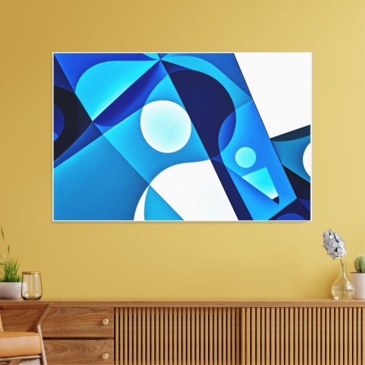 Conexiones Curvas - Arte Abstracto Geométrico  Canvas Afdruk (Insitu (Woonkamer))