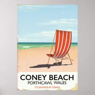 Coney Beach Porthcawl Wales reisposter Poster