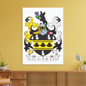 Coney Family Crest Canvas Afdruk (Insitu (Woonkamer))