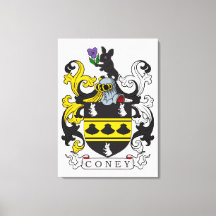 Coney Family Crest Canvas Afdruk