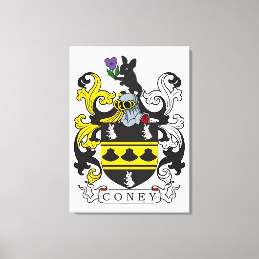 Coney Family Crest Canvas Afdruk (Voorkant)