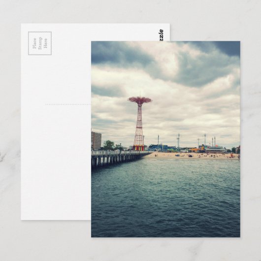 Coney Island Beach Panorama Briefkaart (Voorkant / Achterkant)